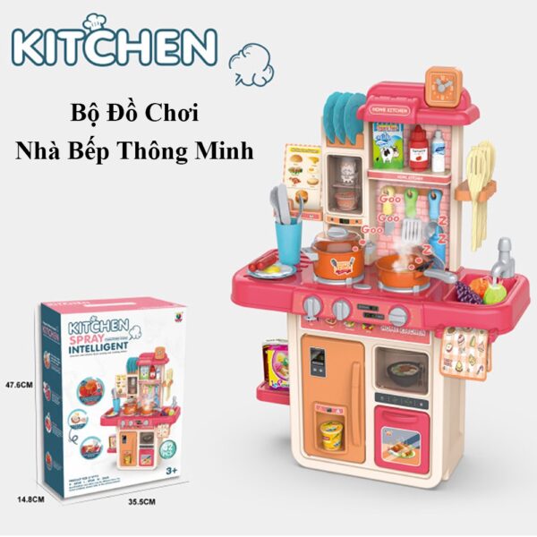 Đồ chơi bộ bếp nấu ăn có khói âm thanh MJL709